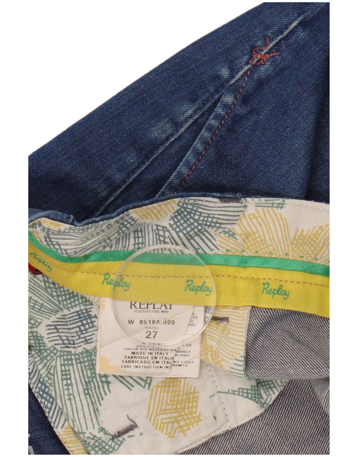 Pantaloni scurți din denim REPLAY W27 Small Blue Bumbac