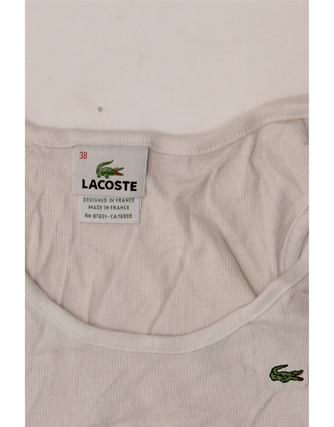 Vesta Lacoste Femei Top Marimea 38 Bumbac Alb Mediu