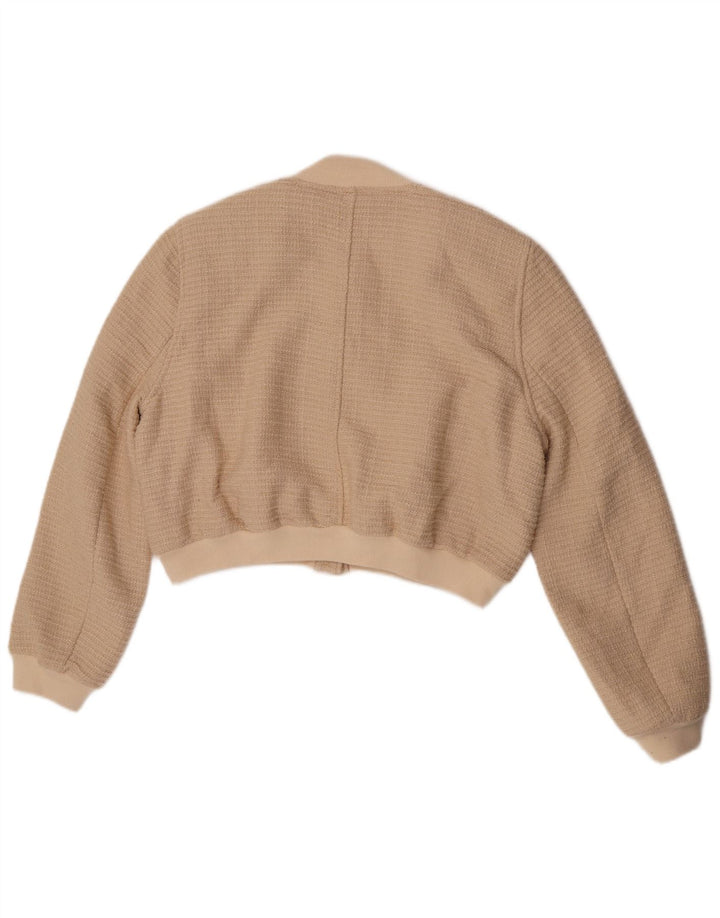 Bomber pentru femei Zara UK 16 mare, bej, bumbac