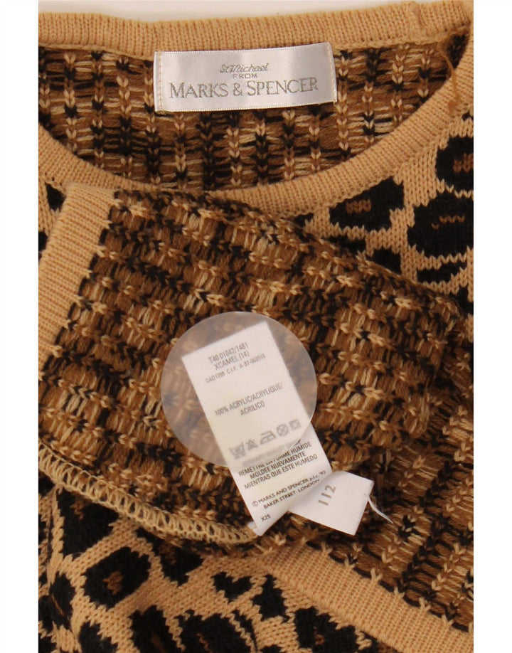 Pulover pentru femei Marks & Spencer cu decolteu triplu UK 14 Maro mare