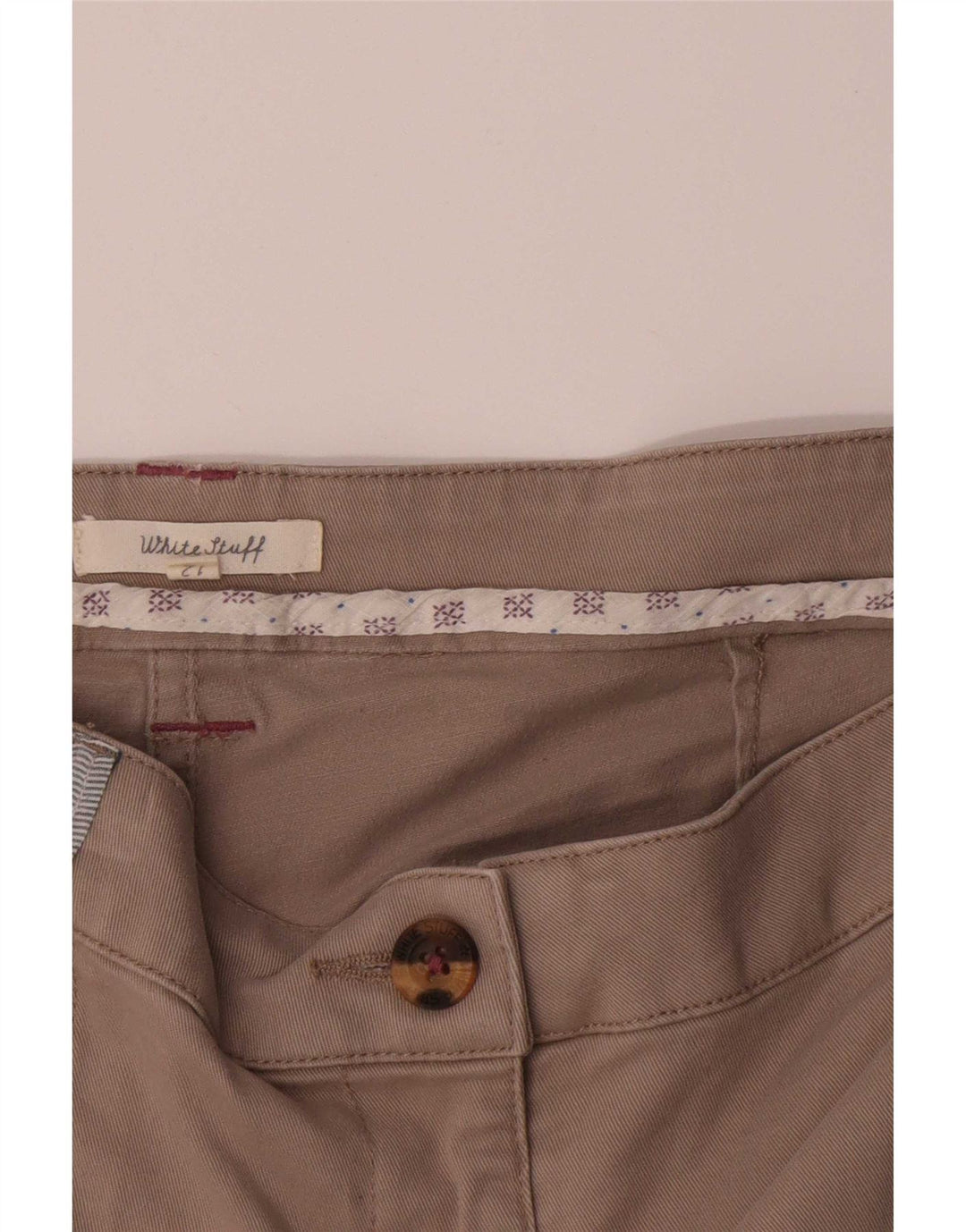 White Stuff Pantaloni scurți pentru femei UK 12 Medium W34 Beige Bumbac