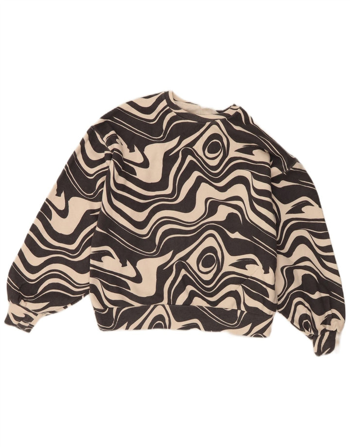 Pulover pentru fete Zara, cu model abstract, 13-14 ani, bumbac negru