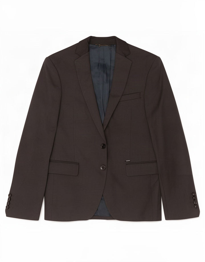 Blazer pentru bărbați Zara cu 2 nasturi EU 44 XS Bumbac gri