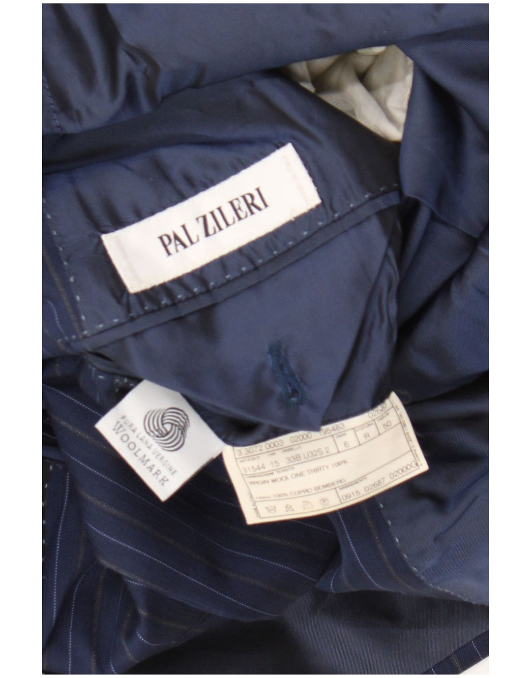 Blazer pentru bărbați Pal Zileri, cu 3 nasturi, IT 50, mare, bleumarin, cu dungi