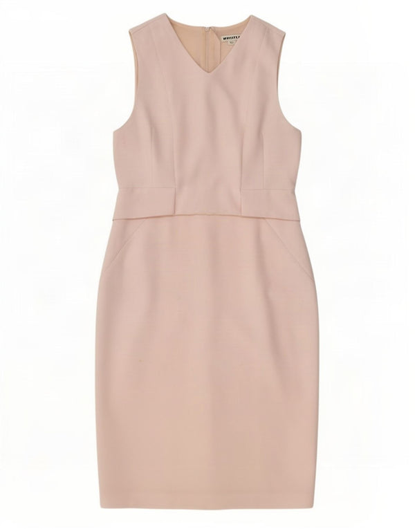 Whistle Womens Sleeveless Sheath Dress UK 12 Medium Pink Polyester