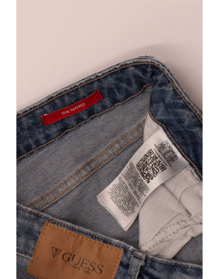 Guess blugi conici subțiri pentru femei W32 L34 poliester albastru