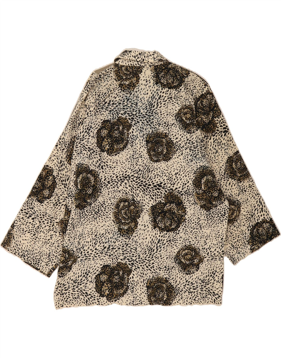 VINTAGE Womens 3 Button Blazer Jacket UK 18 XL Grey Animal Print Vintage Vintage and Second-Hand Vintage from Messina Hembry 