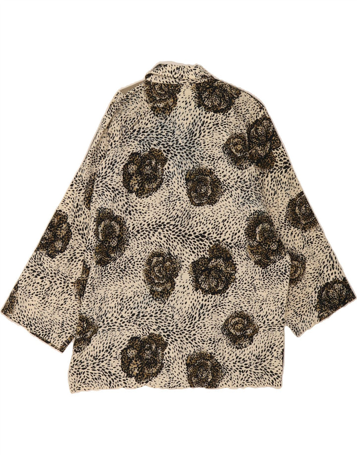 VINTAGE Womens 3 Button Blazer Jacket UK 18 XL Grey Animal Print Vintage Vintage and Second-Hand Vintage from Messina Hembry 