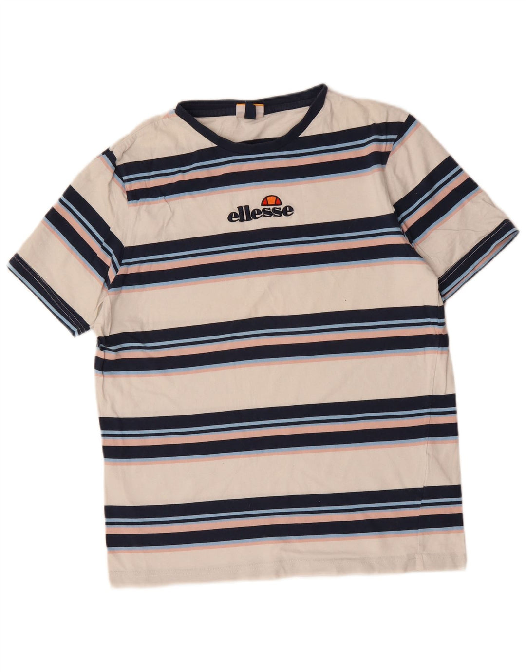 Tricou cu grafic pentru femei ELLESSE Top UK 16 mare, bumbac cu dungi albe