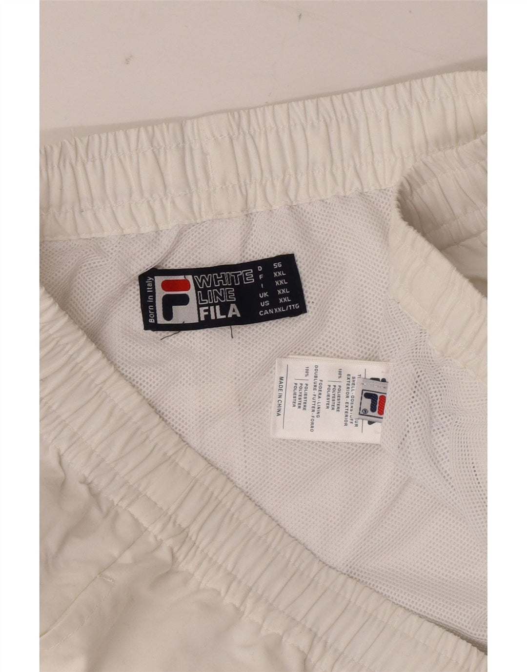 Pantaloni scurți sport Fila pentru bărbați 2XL, poliester alb