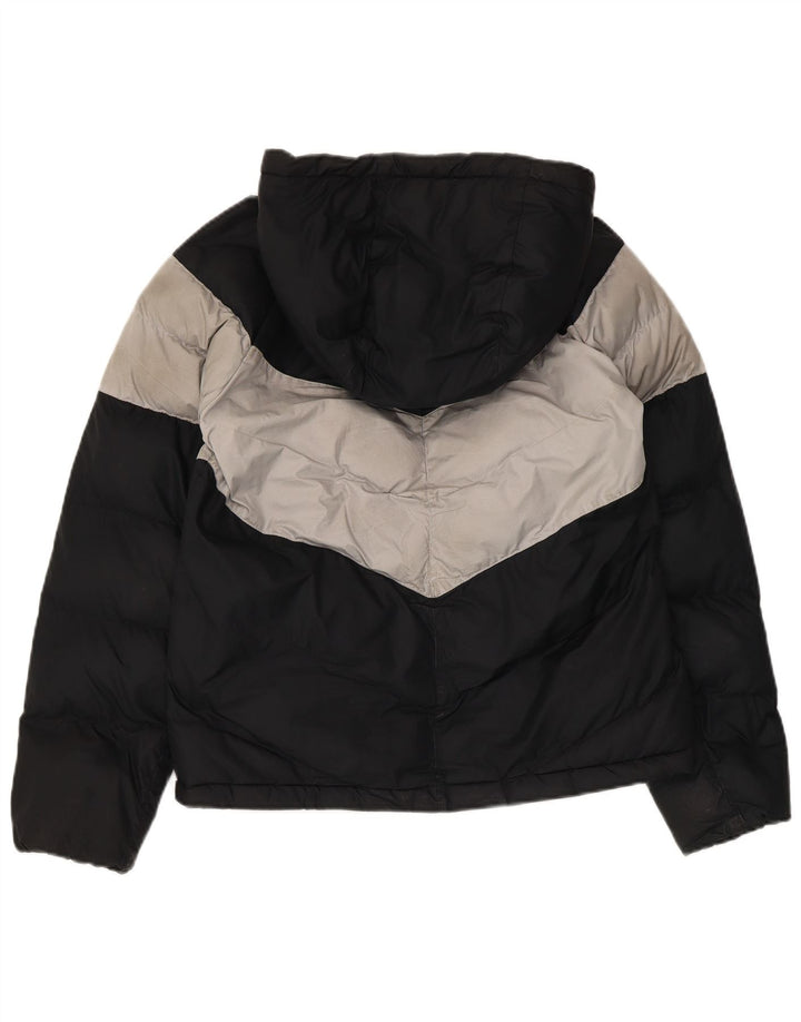 Jachetă căptușită cu glugă Nike pentru băieți 12-13 ani, mare, negru, colorblock