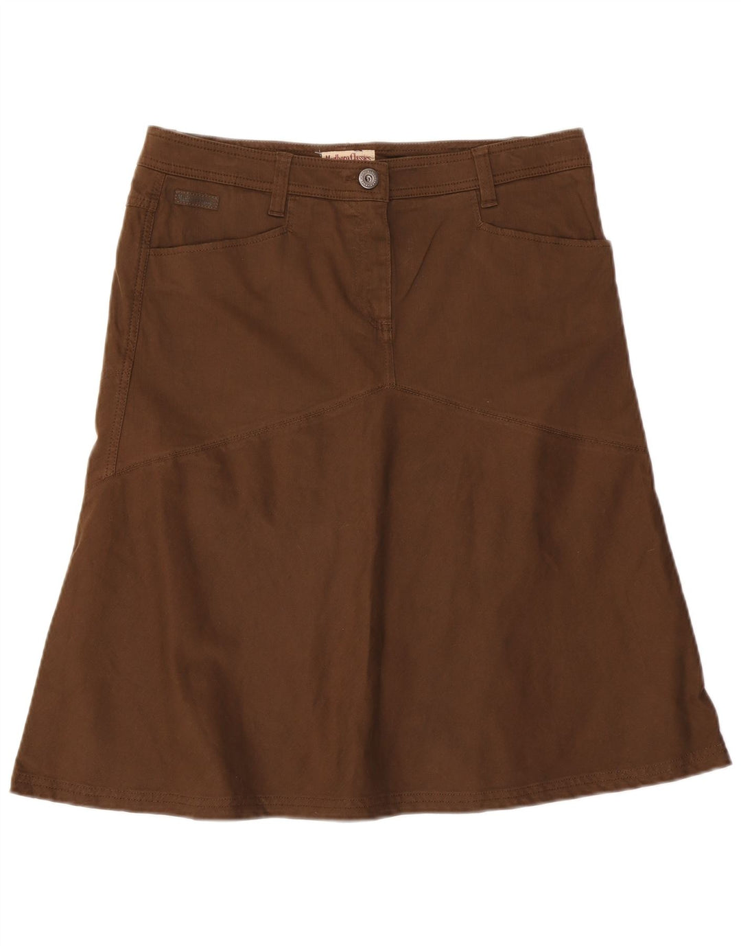 Fustă A-Line pentru femei Marlboro Classics EU 48 XL W36 Maro Bumbac Classic