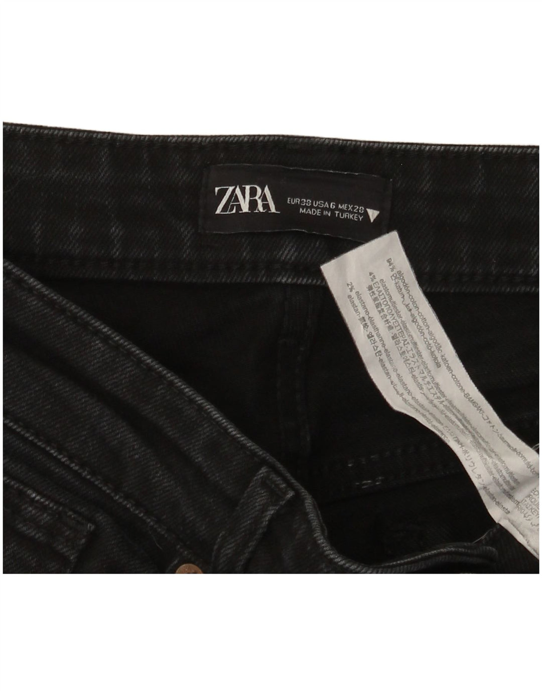 Blugi Bootcut pentru Damă Zara EU 38 Mici L28 L26 Bumbac Negru