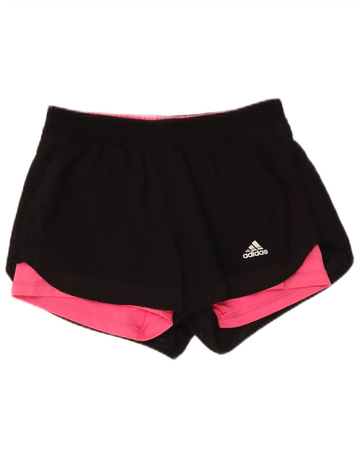 Pantaloni scurți sport Climalite Adidas pentru femei UK 8/10 Poliester negru mic