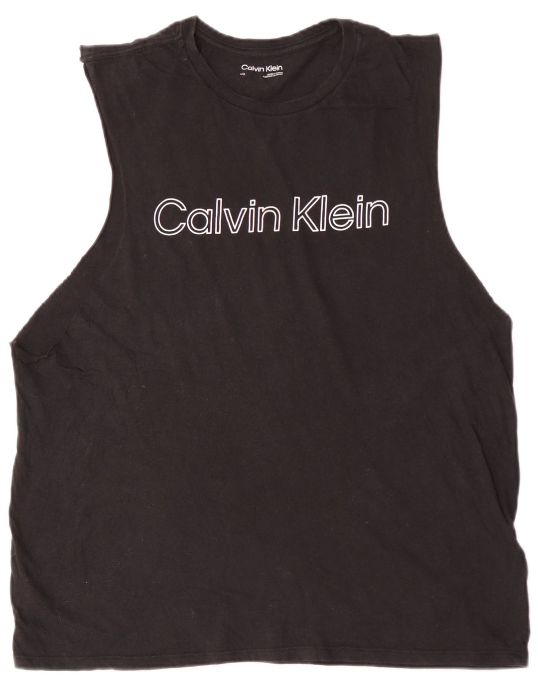 CALVIN KLEIN Vest cu grafică pentru bărbați, mare, bumbac, negru