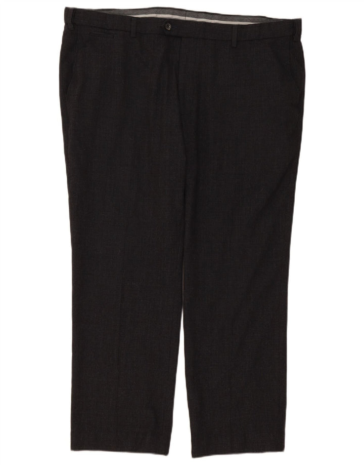 Marks & Spencer Pantaloni de costum drepți croiți pentru bărbați L42 L29 gri check
