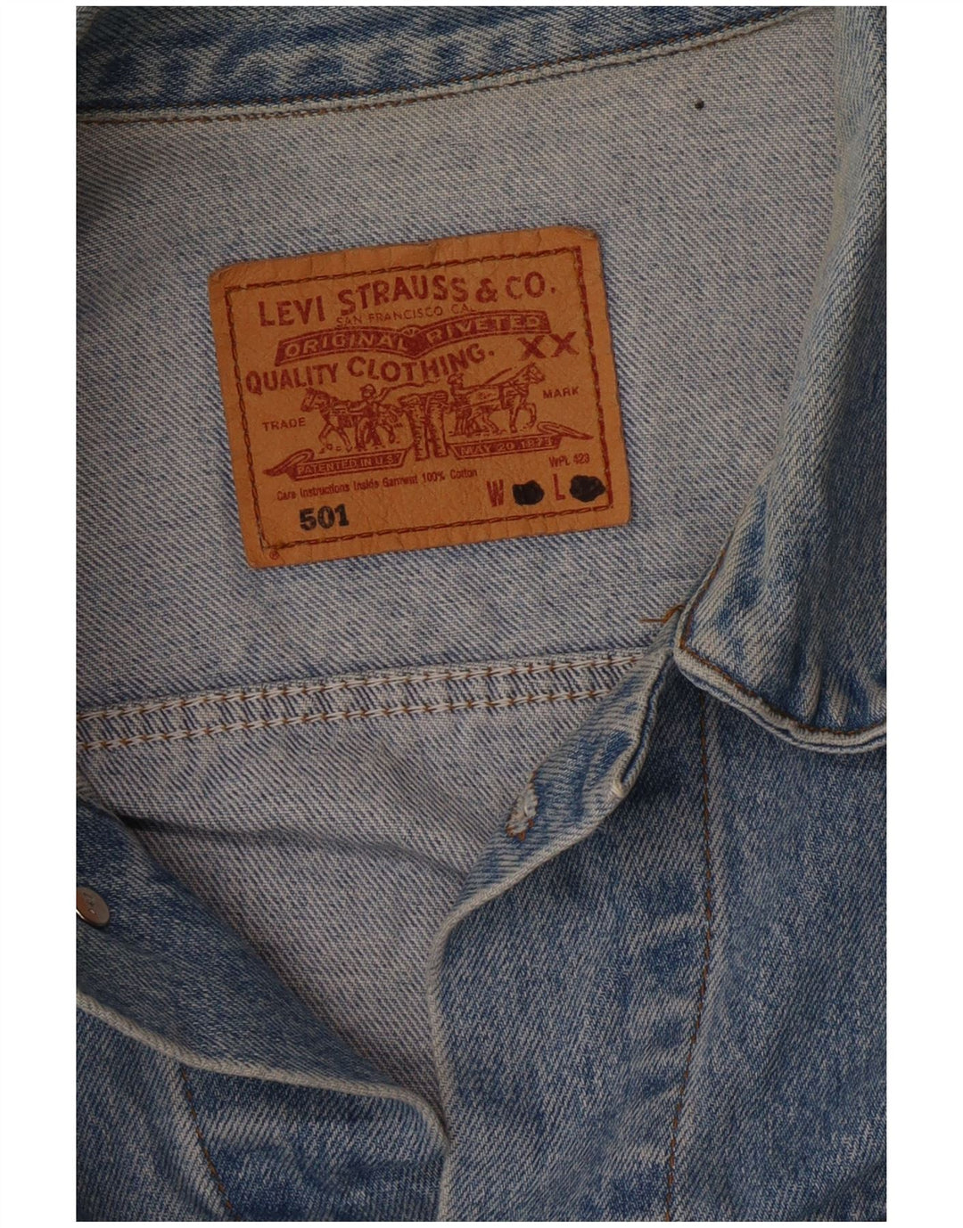 Jachetă de blugi Levi's 501 pentru bărbați UK 42 XL Albastru