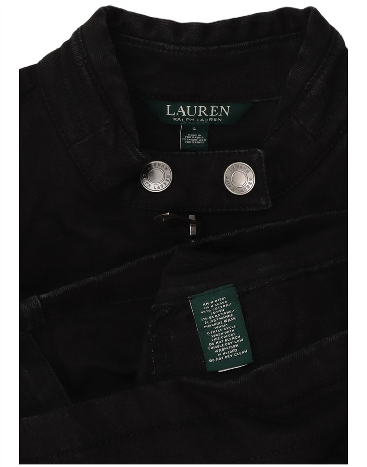 Jachetă bomber pentru femei Ralph Lauren UK 16 mare, negru, bumbac