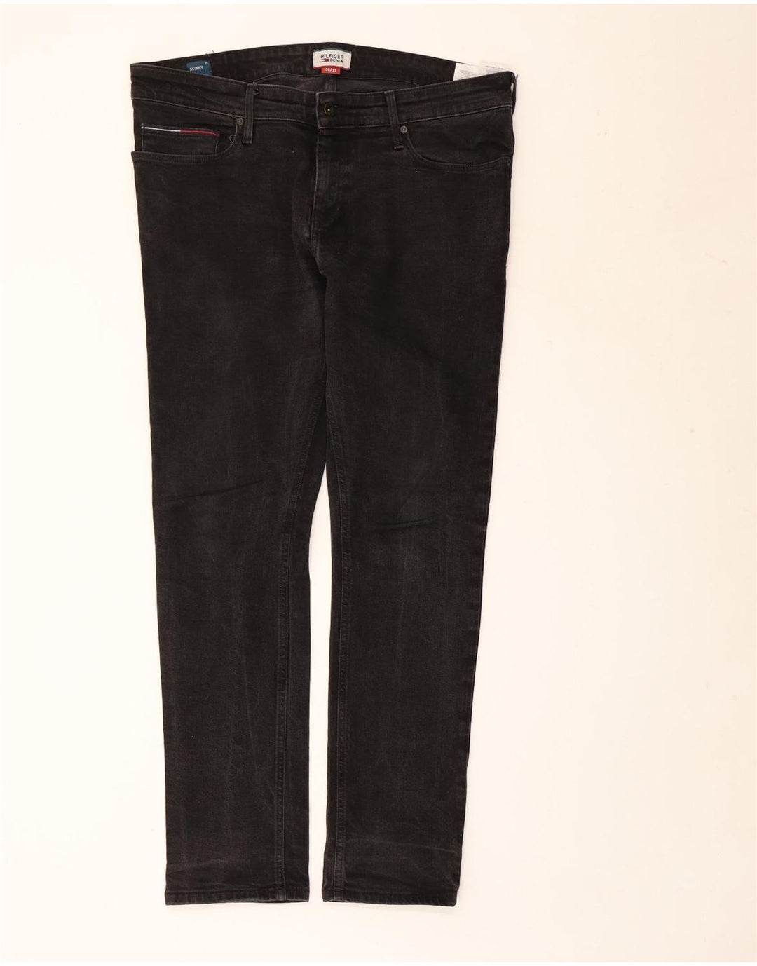Blugi skinny pentru bărbați TOMMY HILFIGER W38 L32 bumbac negru