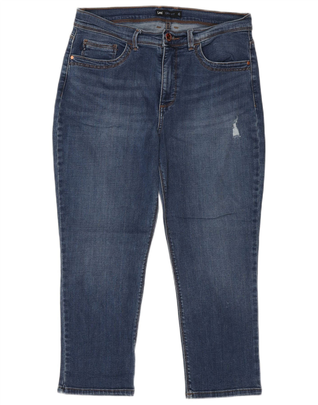 Blugi Capri pentru femei Lee US 10 Large W30 L23 Blue Bumbac