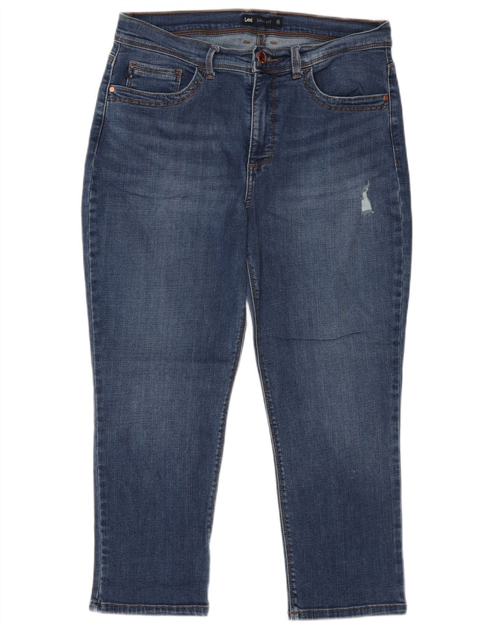 Blugi Capri pentru femei Lee US 10 Large W30 L23 Blue Bumbac