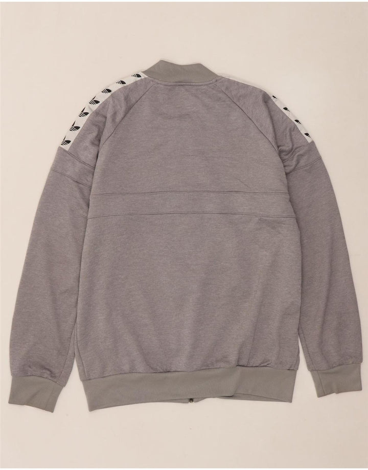 Jachetă de top pentru trening grafic ADIDAS pentru bărbați, mare, gri, poliester color bloc