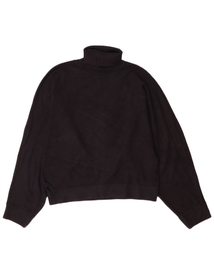 ZARA Womens Roll Neck Jumper Sweater UK 16 Large Black Viscose