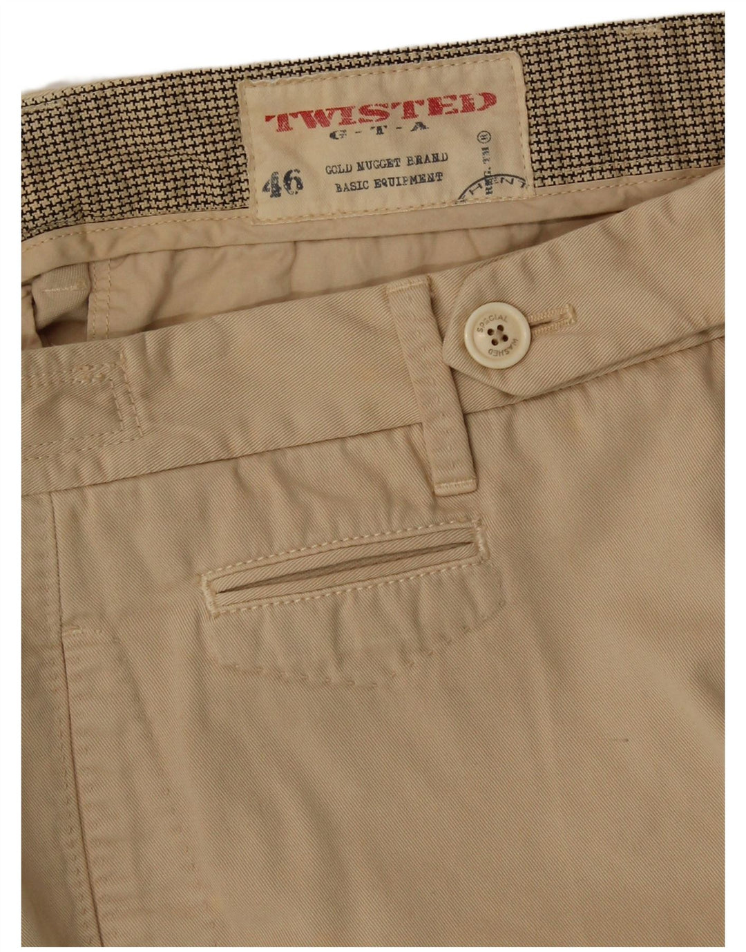 TWISTED TAILOR Pantaloni scurți chino pentru bărbați IT 46 Small W30 Bej Bumbac