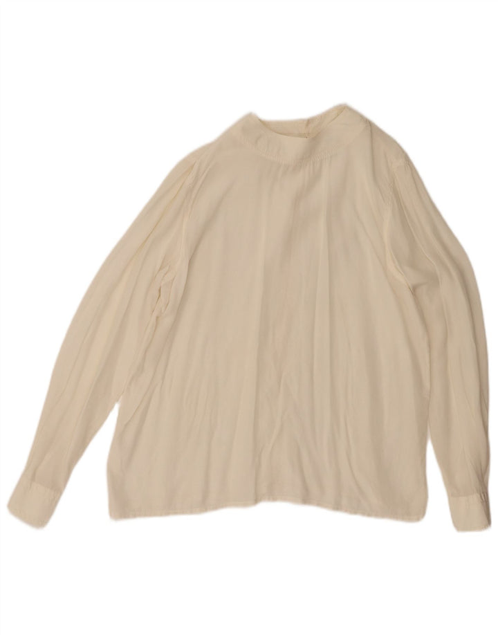 VINTAGE Womens Long Sleeve Blouse Top UK 14 Large Off White