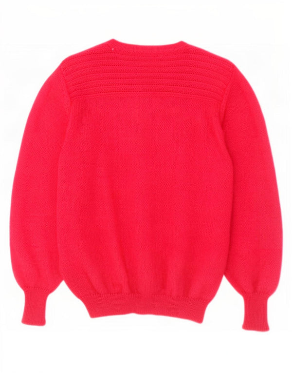 Pulover vintage cardigan supradimensionat pentru femei UK 14 Medium Pink Mohair