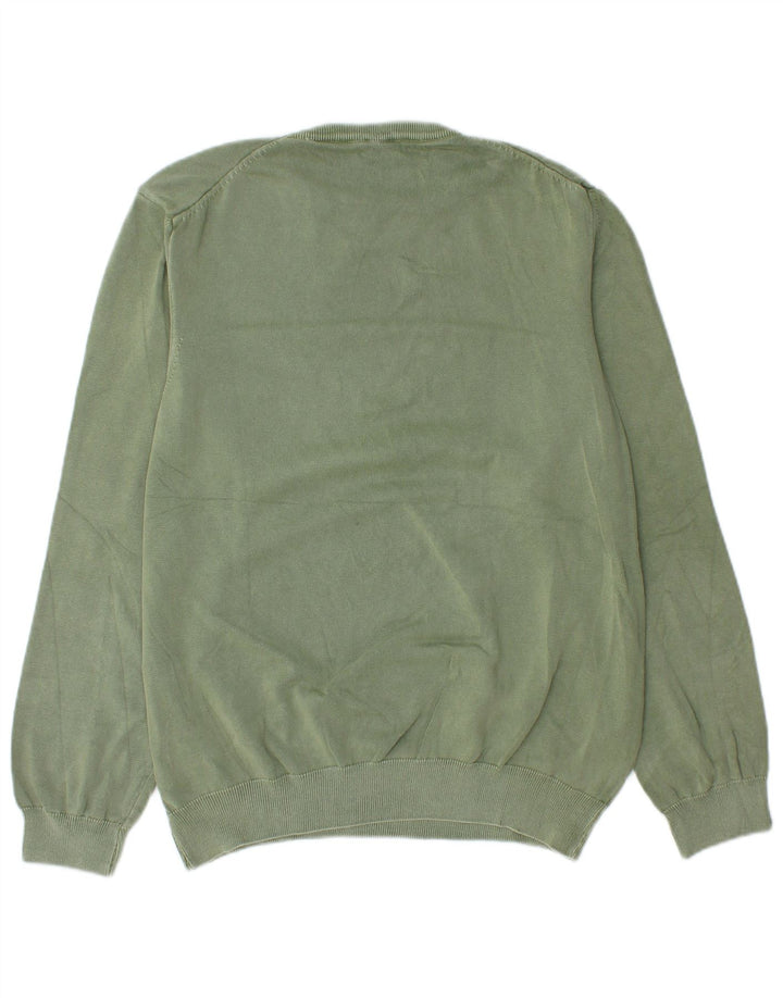 Pulover Blauer pentru bărbați cu gât turnat, bumbac verde XL