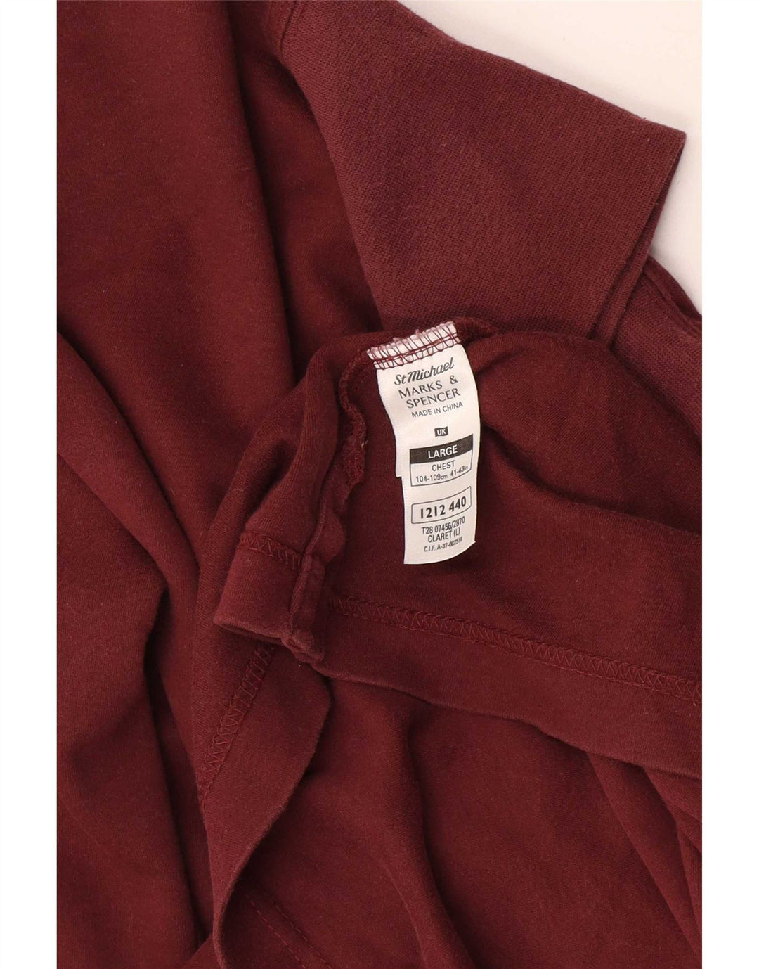 Top supradimensionat pentru femei Marks & Spencer cu mânecă lungă UK 16 mare Burgundy
