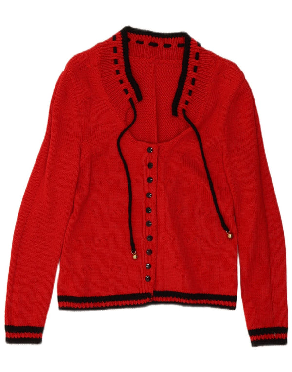 Pulover Cardigan Vintage pentru Damă UK 10 Mic Bordeaux