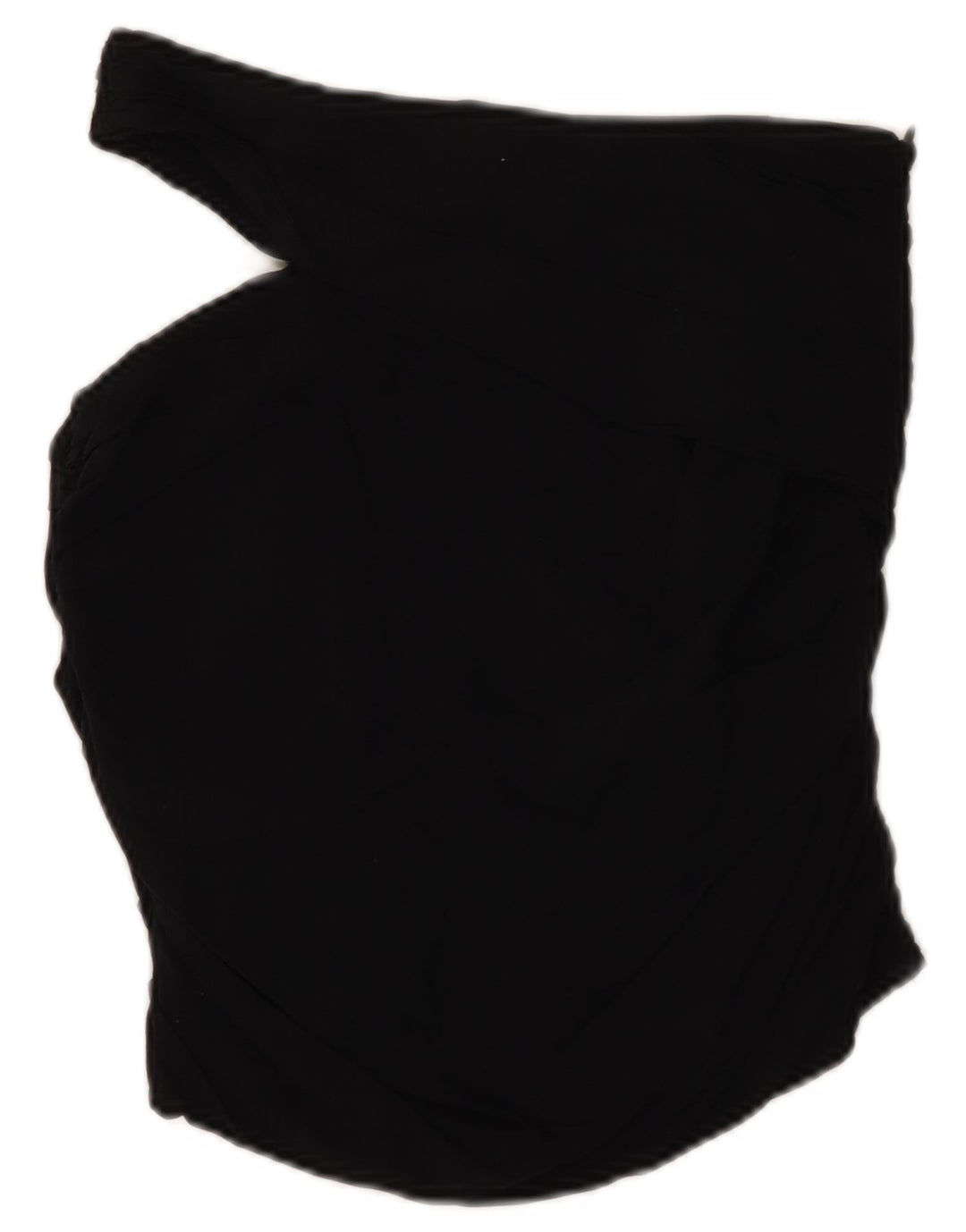 Top Crop One Shoulder pentru femei Zara UK 12 Medium Black Viscose