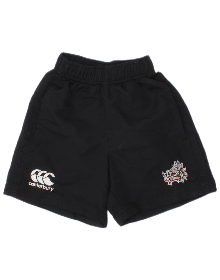 Pantaloni scurți sport grafic Canterbury pentru băieți 3-4 ani negru