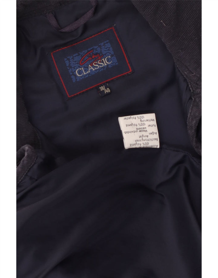 Jachetă matlasată vintage pentru femei, cu tăiere largă, EU 38/40, poliamidă, albastru bleumarin mediu