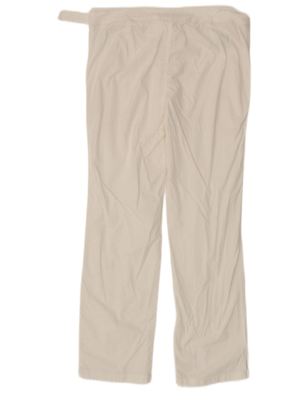 Sergio Tacchini Pantaloni Chino Drepți Femei IT 44 Medium L30 L27 Alb