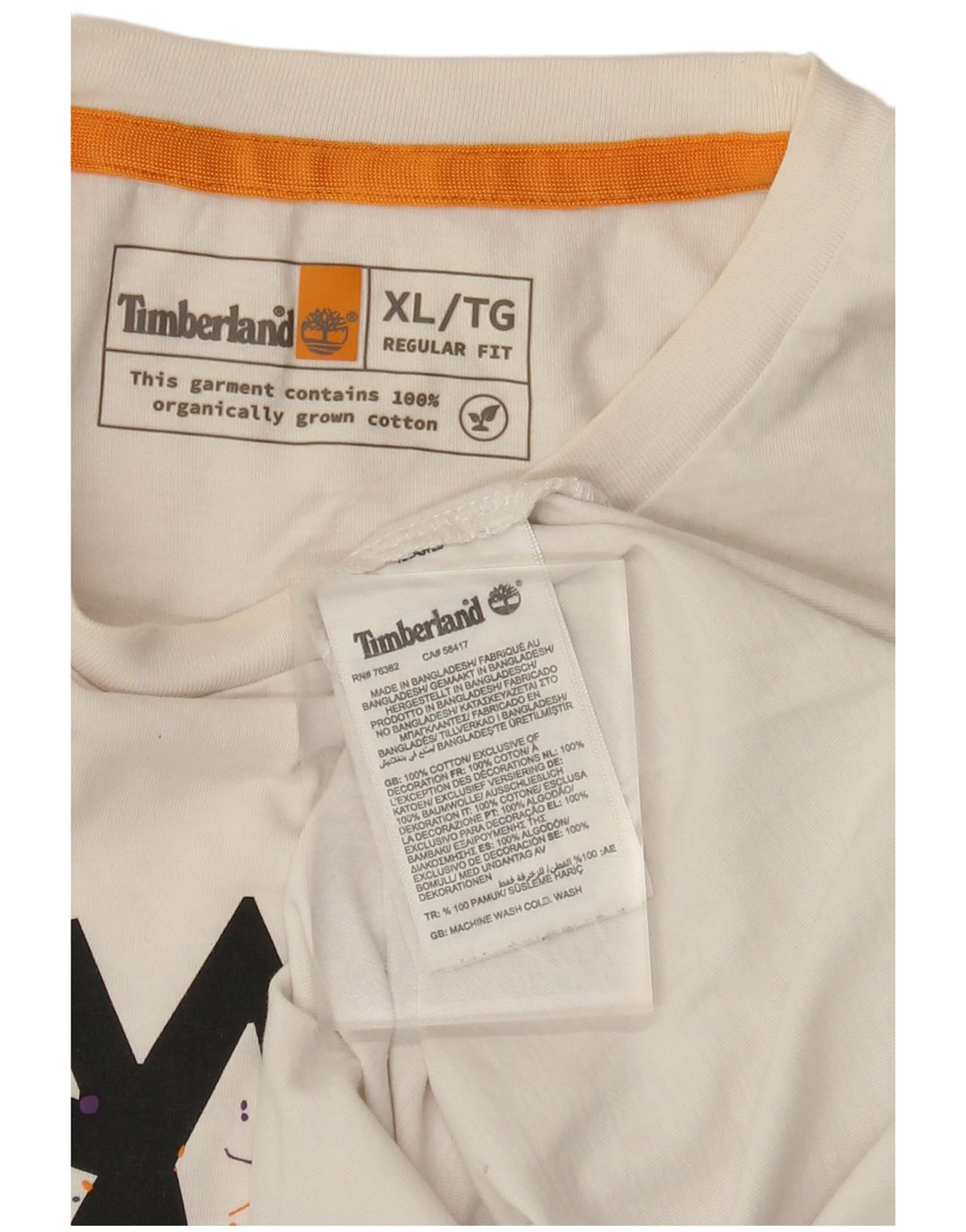 Tricou grafic Timberland pentru bărbați, cu croială normală, XL, bumbac alb
