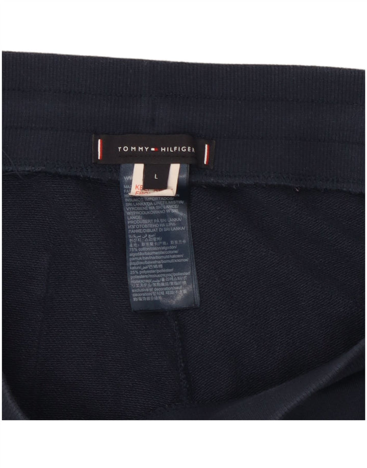 Pantaloni de trening grafic pentru bărbați Tommy Hilfiger Pantaloni de jogging mari bleumarin