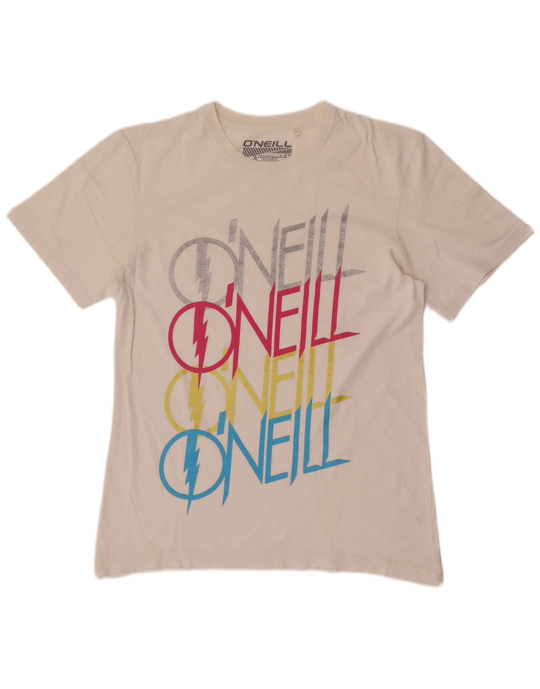 O'NEILL Tricou grafic pentru bărbați, cu croiala normală, top mic, alb, bumbac
