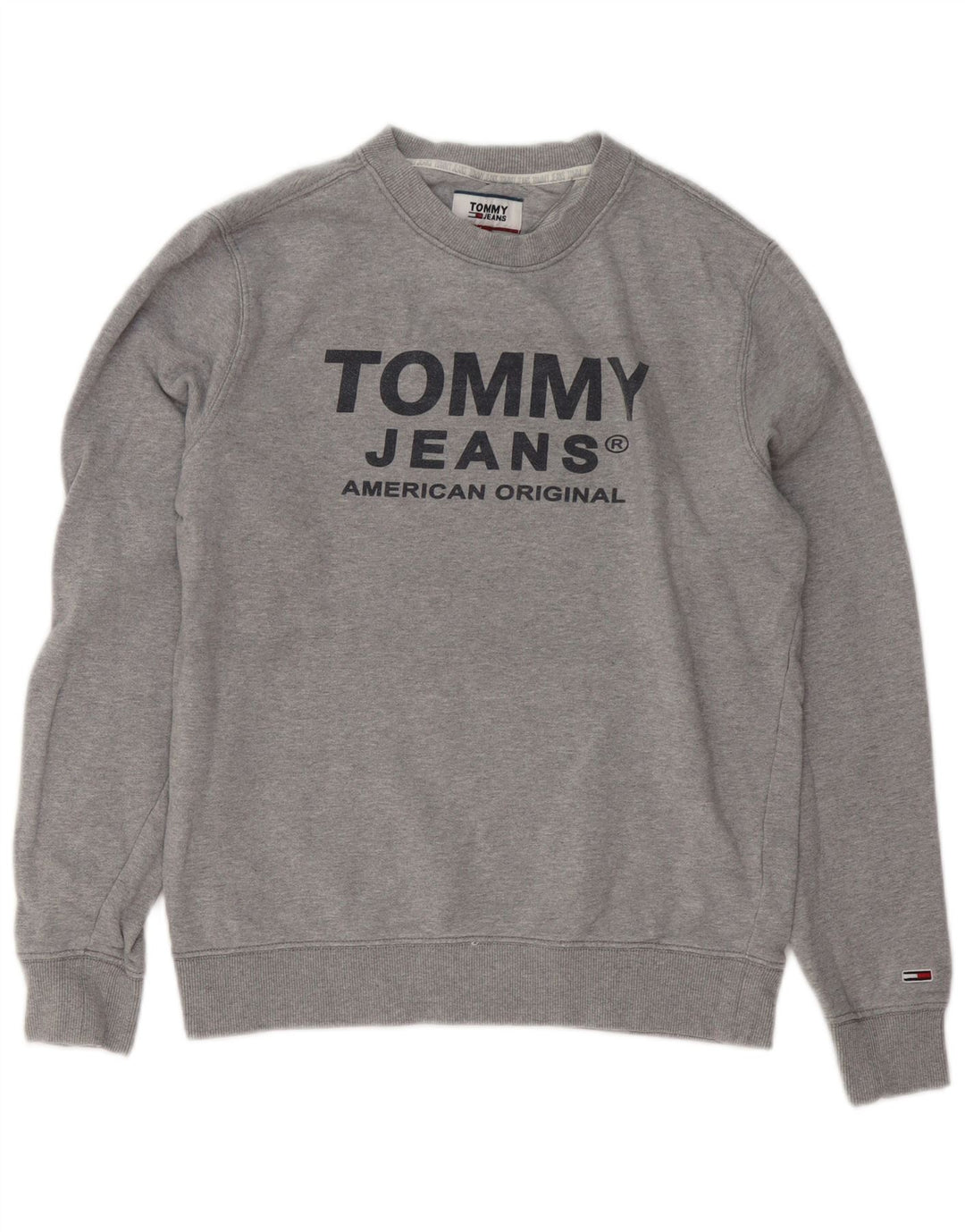 Hanorac grafic pentru bărbați Tommy Hilfiger Pulover mic, gri, bumbac