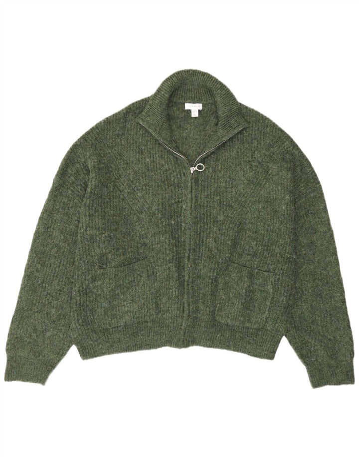 Pulover cardigan supradimensionat pentru femei Topshop UK 14 verde mediu acrilic