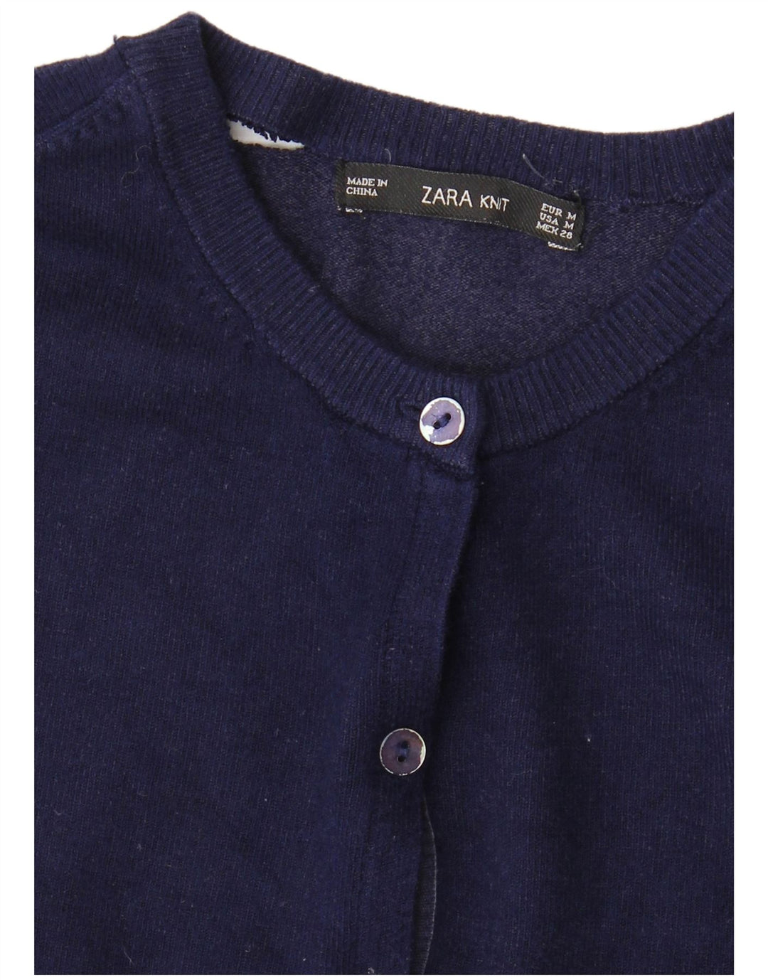 Pulover cardigan pentru femei ZARA UK 12 Medium Bleumarin