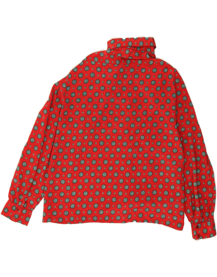 VINTAGE Womens Shirt Blouse UK 16 Large Red Geometric Polyester Vintage Vintage and Second-Hand Vintage from Messina Hembry 