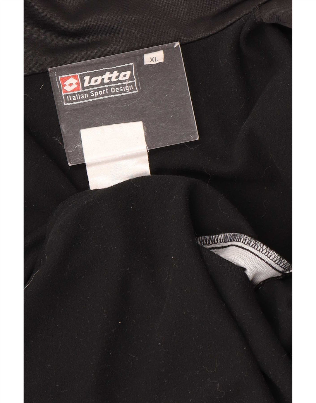 Jachetă de trening grafică pentru bărbați Lotto XL, poliester color bloc negru