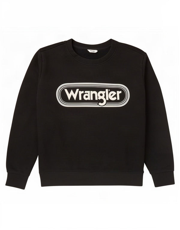 Wrangler Pulover cu grafic pentru femei UK 16, mare, negru, bumbac