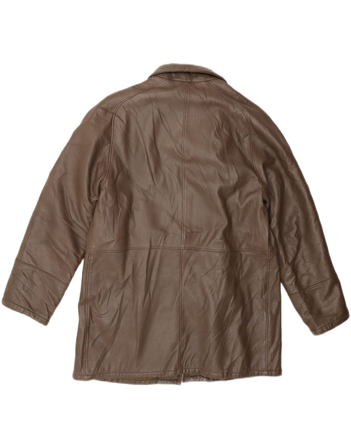 VINTAGE Womens Leather Jacket UK 12 Medium Brown Vintage Vintage and Second-Hand Vintage from Messina Hembry 