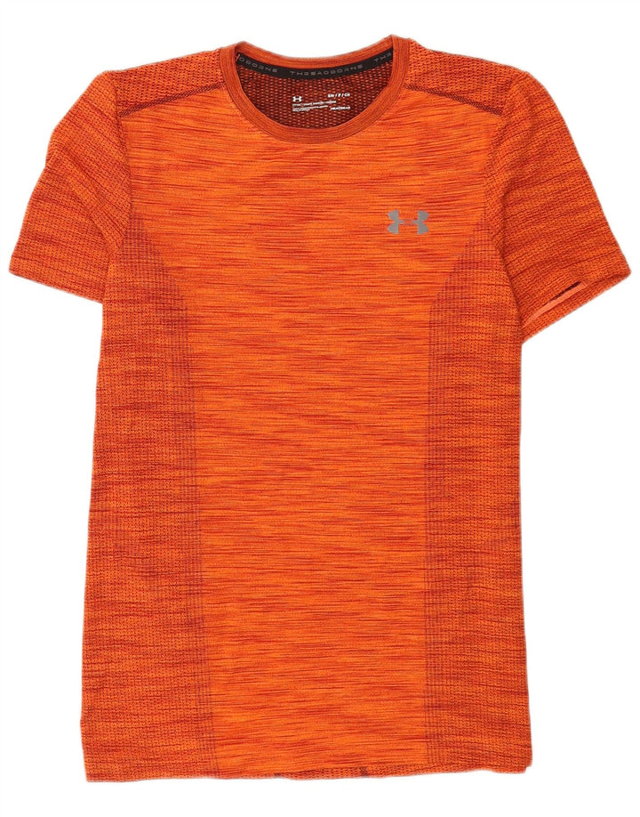 Tricou Under Armour pentru bărbați Heat Gear Top mic poliester cu dungi portocalii
