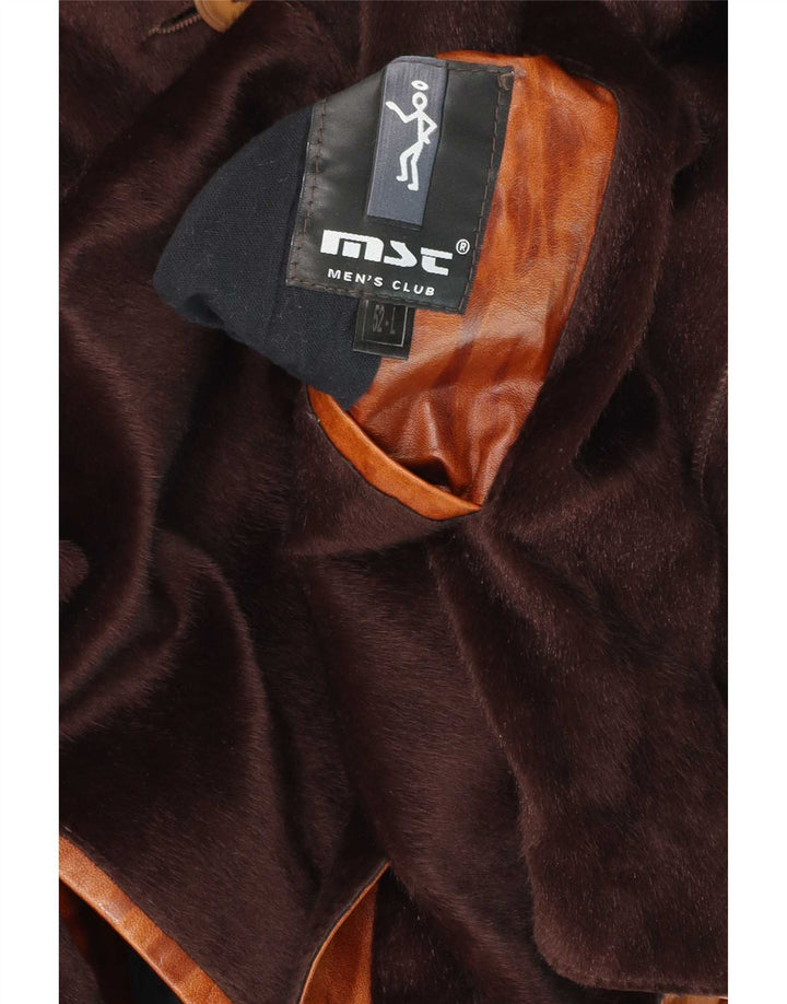Jachetă reversibilă din piele vintage pentru bărbați IT 52 Large Brown