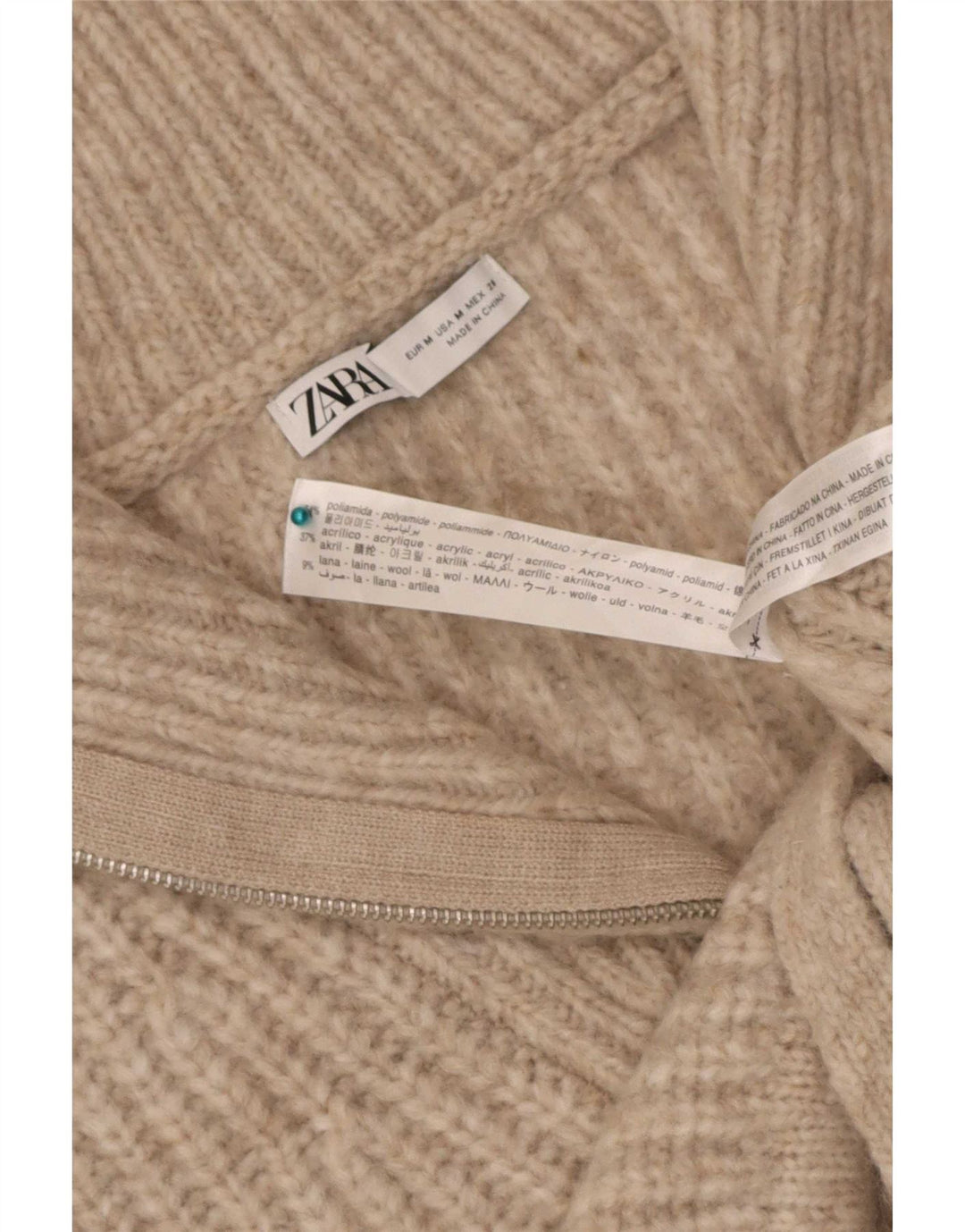 Zara femei Crop Vest Tank Top UK 14 Medium Bej Poliamidă